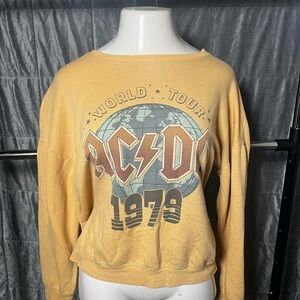 AC/DC Women's World Tour Graphic Sweater in Yellow